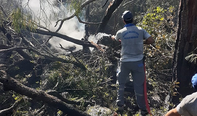 Kemer’deki orman yangınına müdahale sürüyor